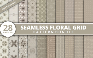 Seamless Floral Grid Pattern Bundle with Elegant, Vintage, and Modern Decorative Textile Designs