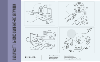 Collage Style Cybersecurity, Search Digital Marketing Illustration Pack Business Communication