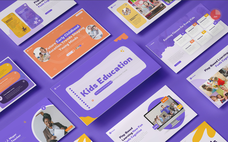 Kidsedu - Kids Education PowerPoint Presentation Template PowerPoint Template