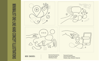 Minimalist One-Line Communication, Location Marketing collage Style Vector Illustration Pack