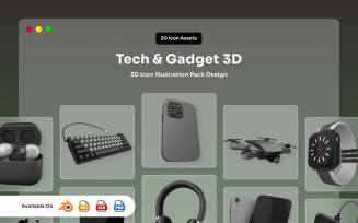 Modern Tech & Gadget 3D Icon Pack