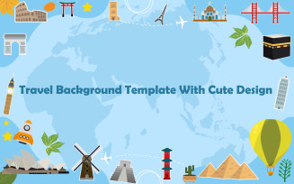 Travel Background Template With Cute Design