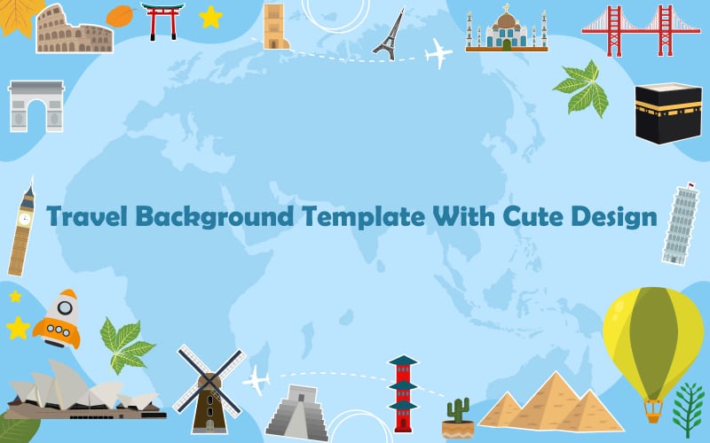 Travel Background Template With Cute Design