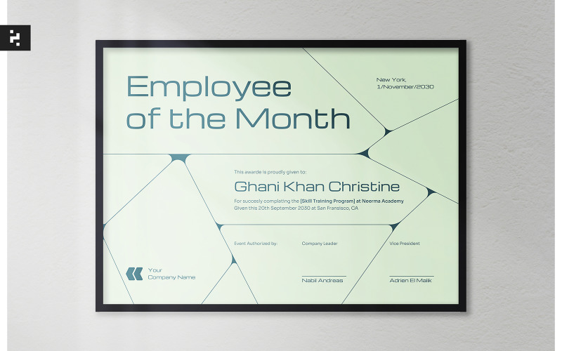Employee of the Month Certificate Certificate Template
