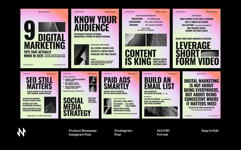 Gradient Digital Marketing Instagram Post Social Media