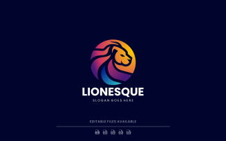 Gradient Modern Lion Logo Design