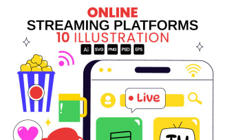 10 Online Streaming Platforms Illustration