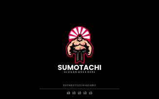 Mascot Sumo Logo Design Template