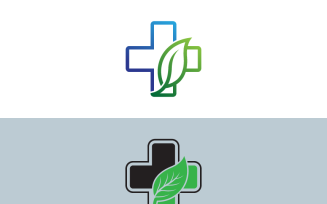 Medical with Leaf Logo Template