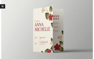 Minimalist Floral Funeral Program