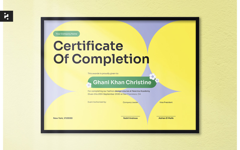 Online Course Certificate Template