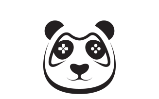 Panda with Gaming Logo Template