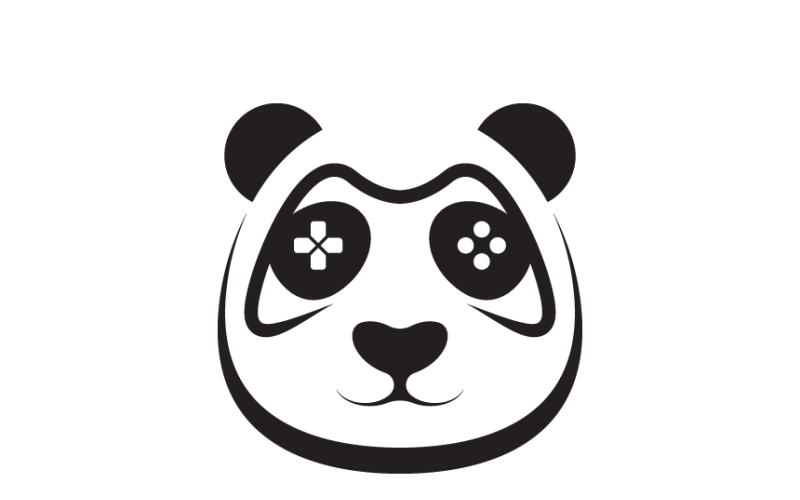 Panda with Gaming Logo Template