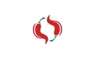Spicy chili logo vector, red pepper logo icon design template v12