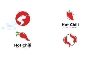 Spicy chili logo vector, red pepper logo icon design template v13