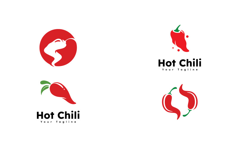 Spicy chili logo vector, red pepper logo icon design template v13 Logo Template