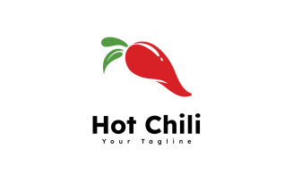 Spicy chili logo vector, red pepper logo icon design template v1