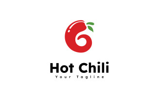 Spicy chili logo vector, red pepper logo icon design template v2