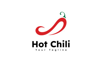 Spicy chili logo vector, red pepper logo icon design template v5