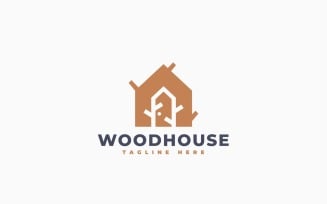 Wood House Logo Template Design