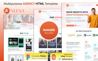 Azveena – Multipurpose Premium Agency HTML5 Website Template (HTML + Figma Design)