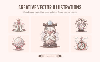 Decorative Fantasy Illustration Art Set