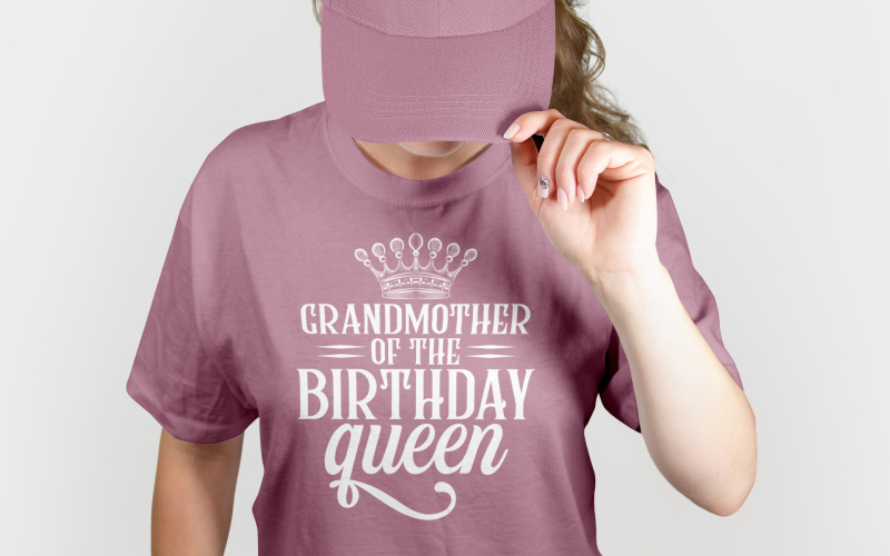 Grandmother Of The Birthday Queen T Shirt Design Digital Download Birthday Party Graphic T-shirt