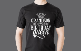 Grandson Of The Birthday Queen T Shirt Design Digital Download Birthday Party Graphic