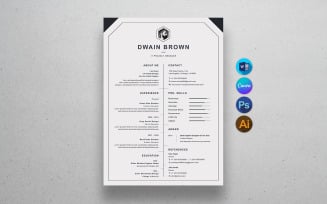Modern Resume Template Canva & MS Word