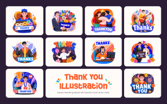 Thank You Illustration Set