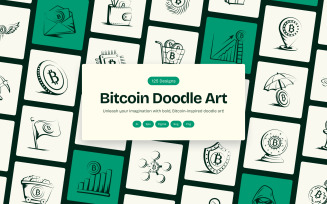 Bitcoin Trading Doodle Art Set