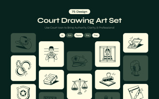Modern Court Drawing Art Set