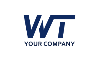 Modern WT Letter Logo Design