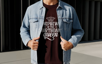 Nephew Of The Birthday Queen T Shirt Design Digital Download Birthday Party Graphic