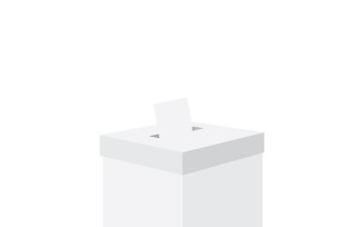 Realistic 3D Election Box Vector Mockup for Voting Ballot