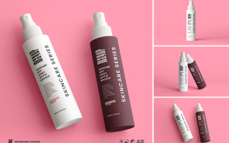 Skincare Mist Spray Bottle Mockups Set