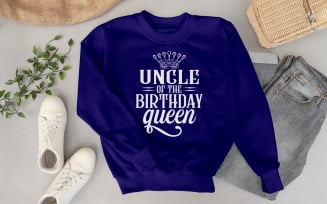 Uncle Of The Birthday Queen T Shirt Design Digital Download Birthday Party Graphic
