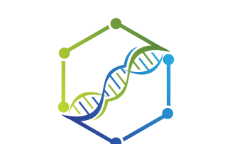 DNA Helix and Hexagon Tech Logo Template