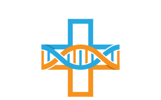 Medical Cross and DNA Helix Logo Template