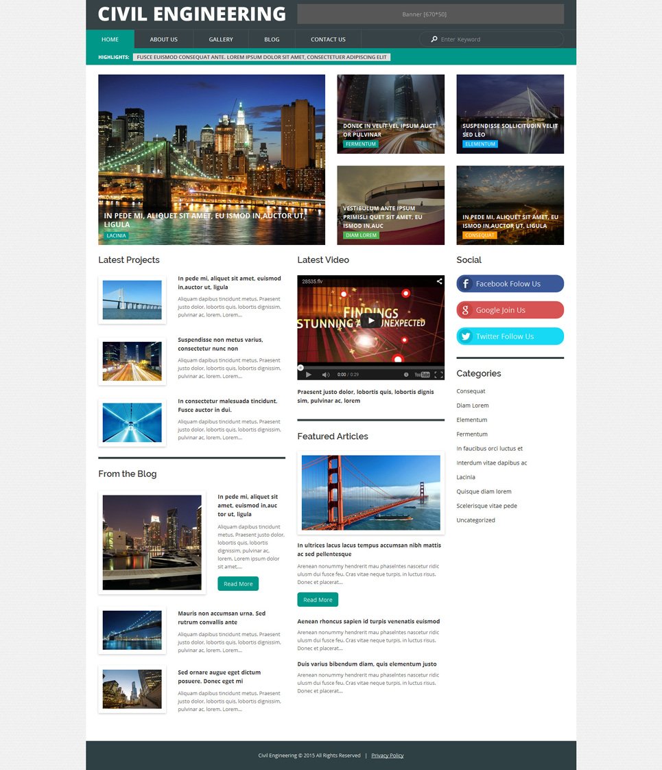 Civil Engineering WordPress Theme New Screenshots BIG