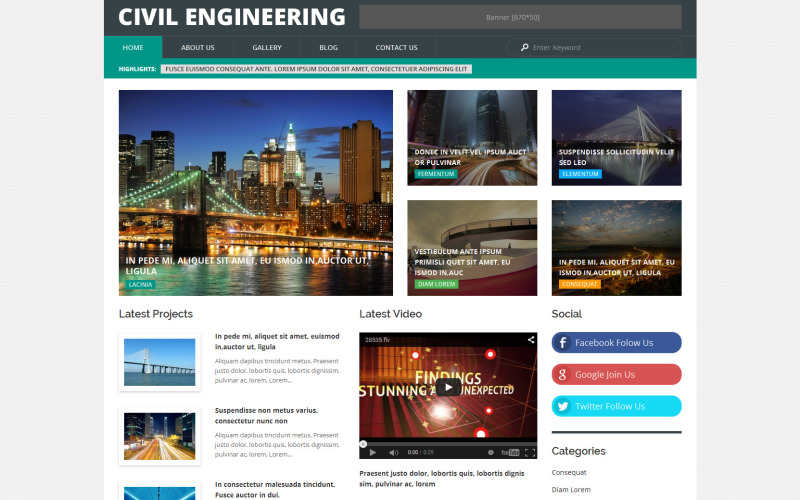Civil Engineering WordPress Theme