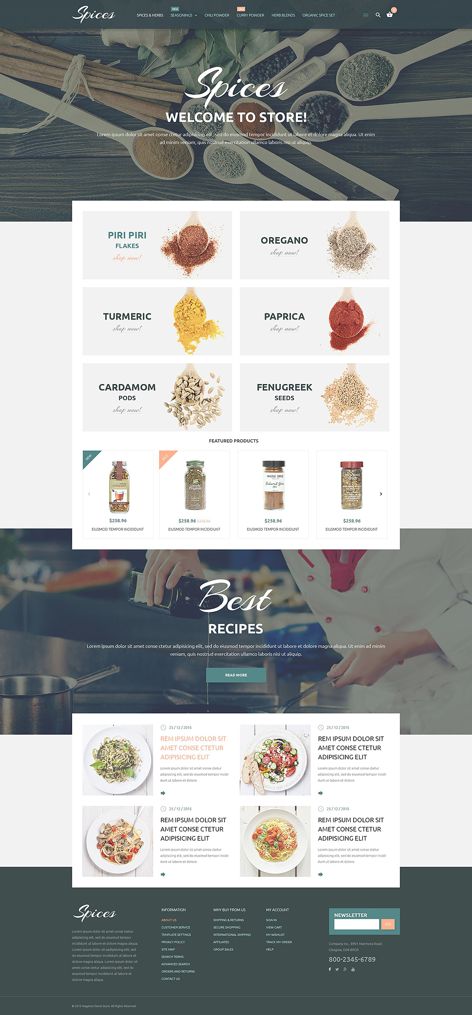 Culinary Spices Magento Theme New Screenshots BIG