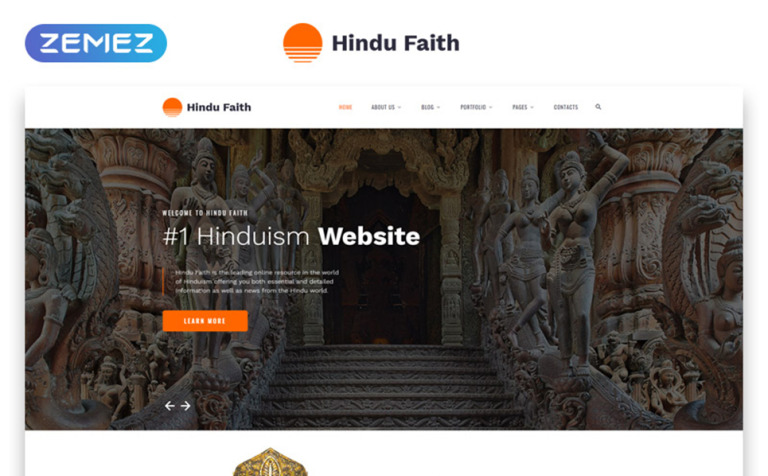 Hinduism Parallax Website Theme Big Screenshot Hinduism Responsive Website Template New Screenshots BIG