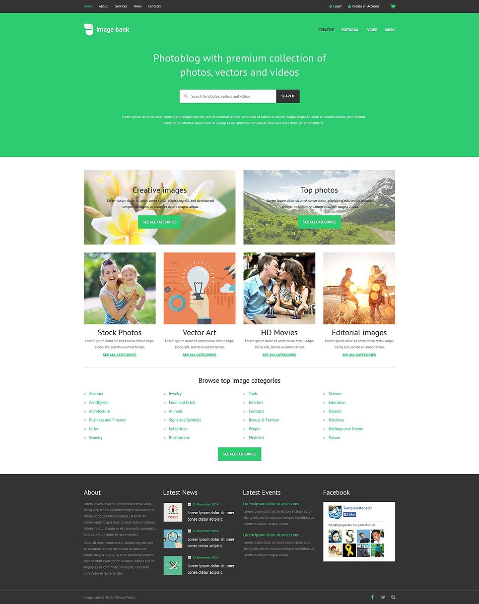 Image Bank Website Template New Screenshots BIG