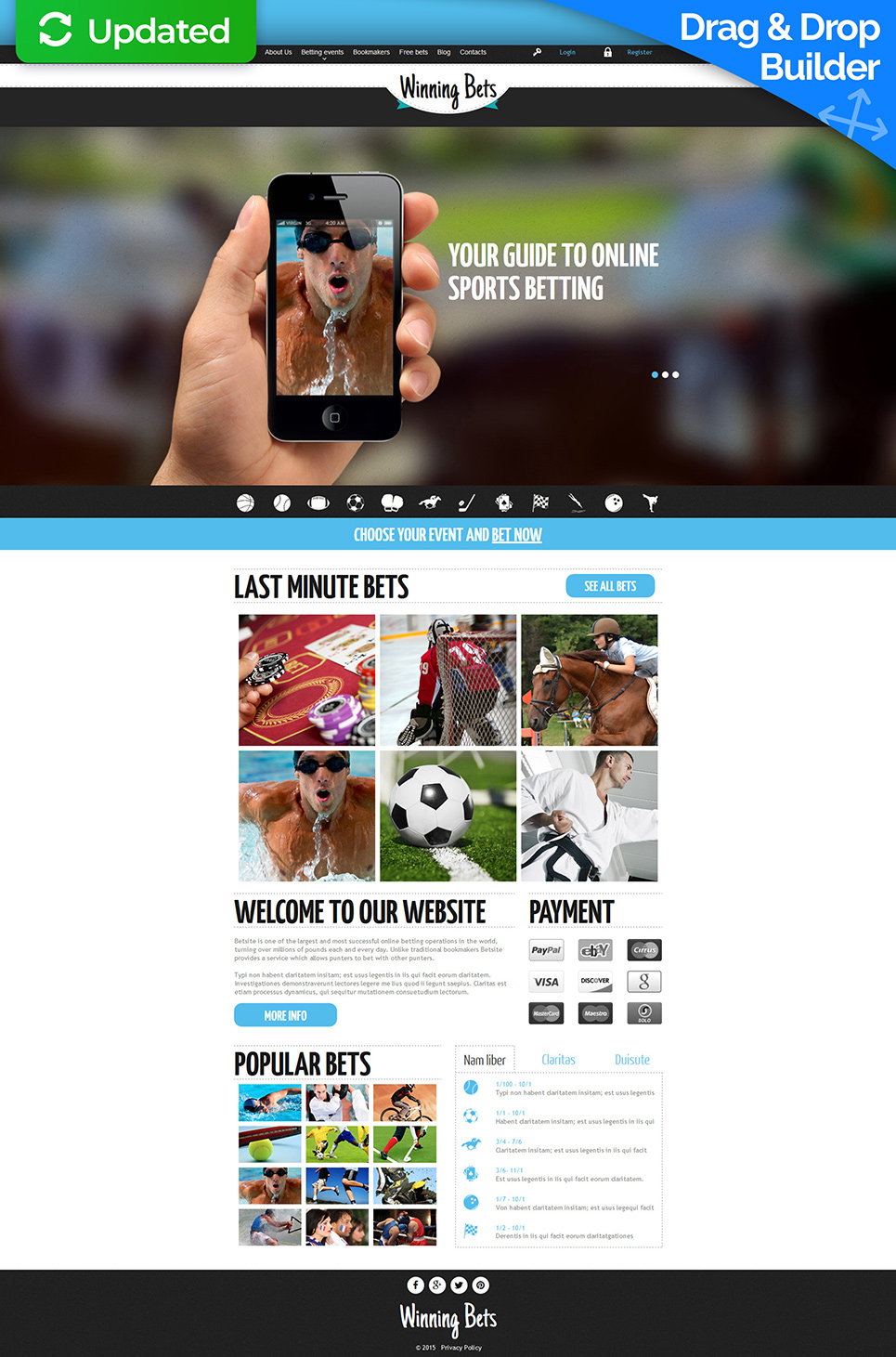 Online Betting Responsive Moto CMS 3 Template New Screenshots BIG