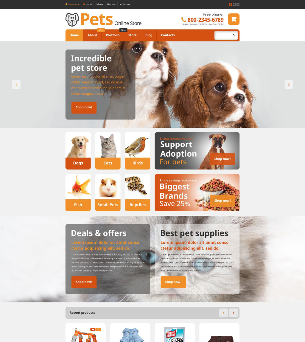 Live preview for Pets Online Store Theme 54868