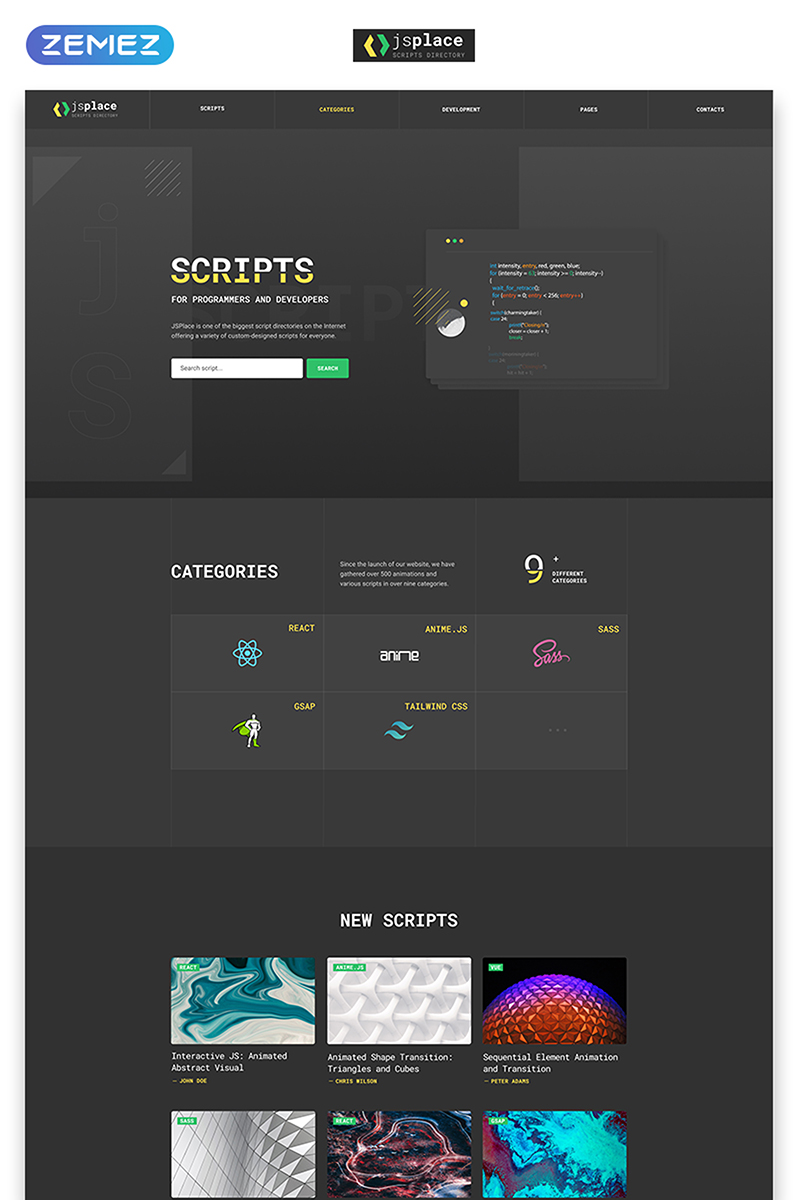 Responsive JS Place - Web Development Multipage Creative HTML Web Sitesi #54873 - Ekran resmi