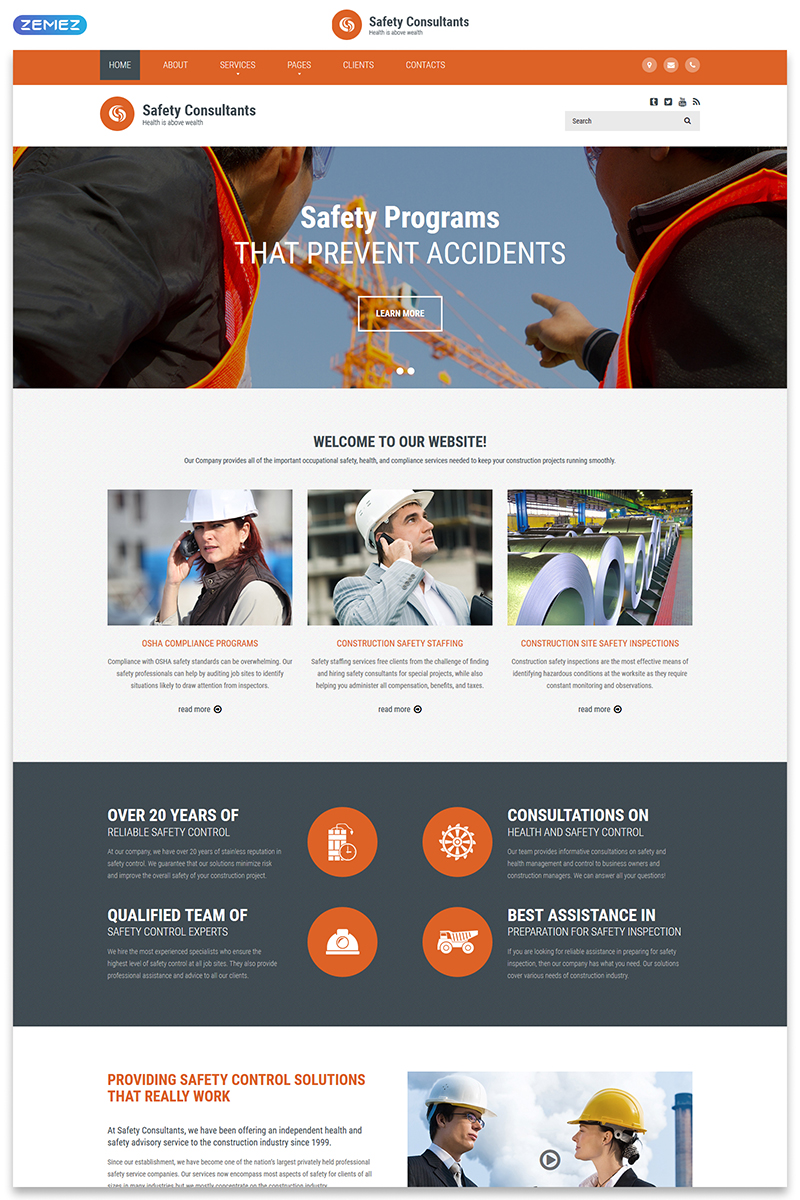 Responsive Safety Consultants - Security Responsive Clean HTML Web Sitesi #54876 - Ekran resmi