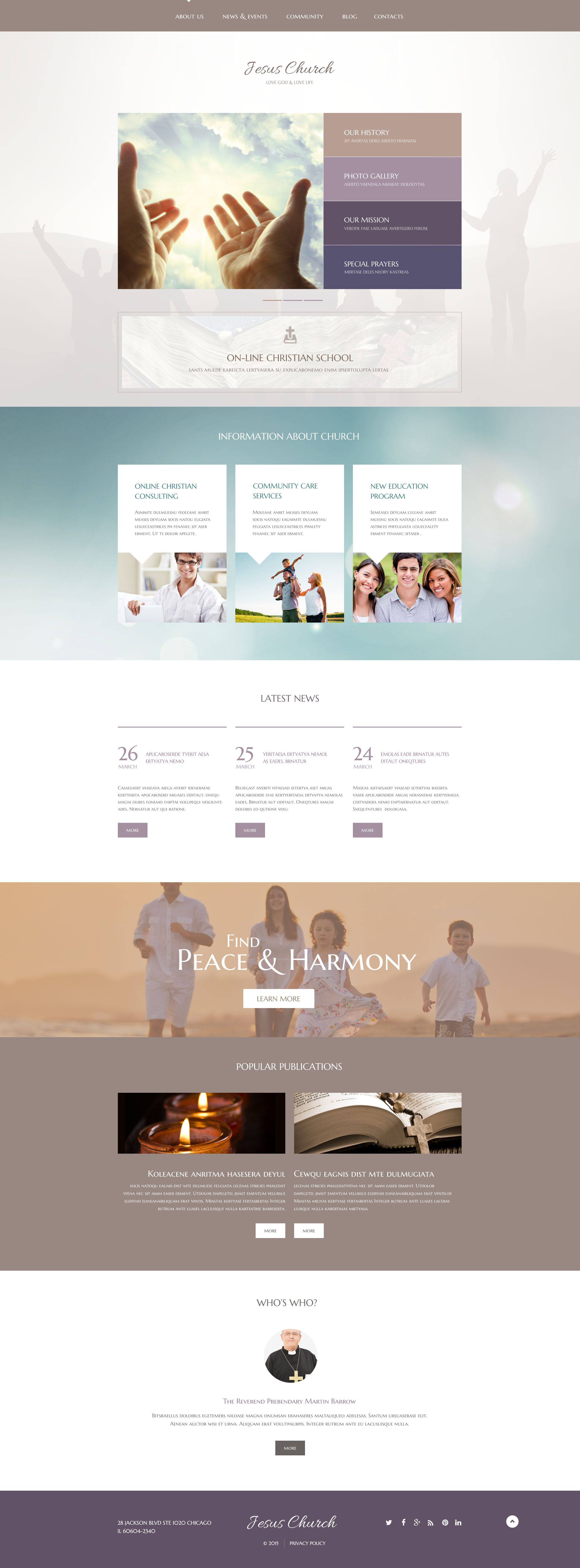 Responsivt Jesus Church WordPress-tema #54859