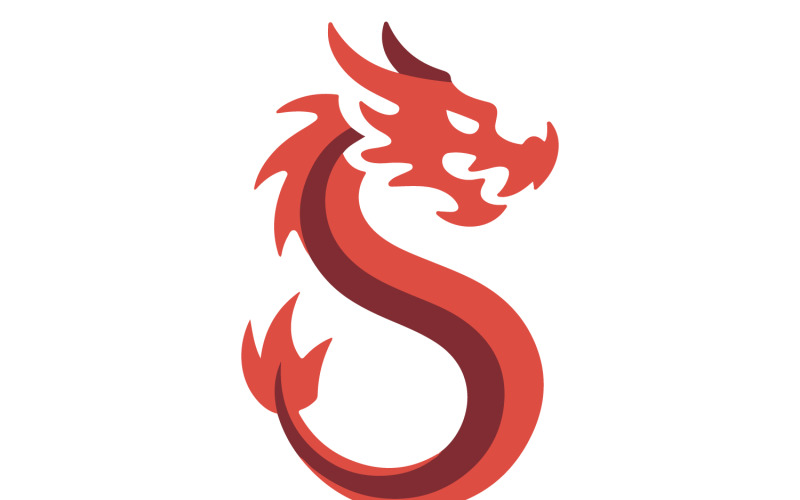 A Dragon silhouette vector art Illustration